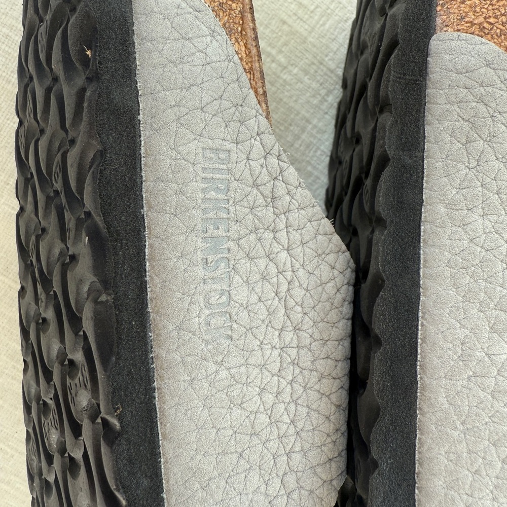 Birkenstock Arizona Desert Slide Whale Gray Nubuck Size 42 9-9.5 Great Condition - Picture 9 of 13